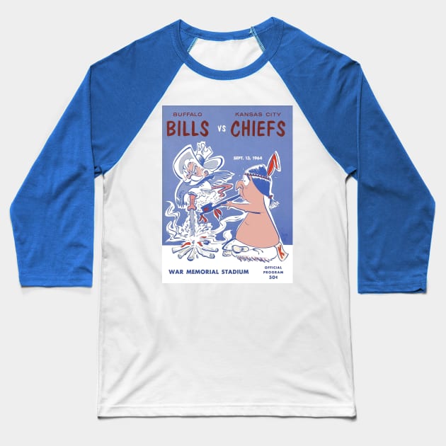 Vintage Buffalo Bills Program Baseball T-Shirt by DirtyD